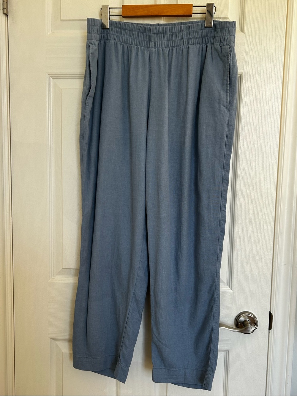 Old Navy High Rise Linen Blend Pull-On Pants Blue Size L